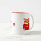 Tasse 2 Couleurs Joli renard bébé avec coeur (Devant droit)