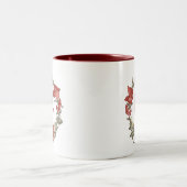 Tasse 2 Couleurs Joli Rosebud Blossom Wreath Monogramme moderne (Centre)