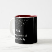 Tasse 2 Couleurs Joli Starry Blanc & Noir Je t'aime (Devant gauche)