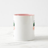 Tasse 2 Couleurs Joli visage blush heureux sur blanc (Centre)