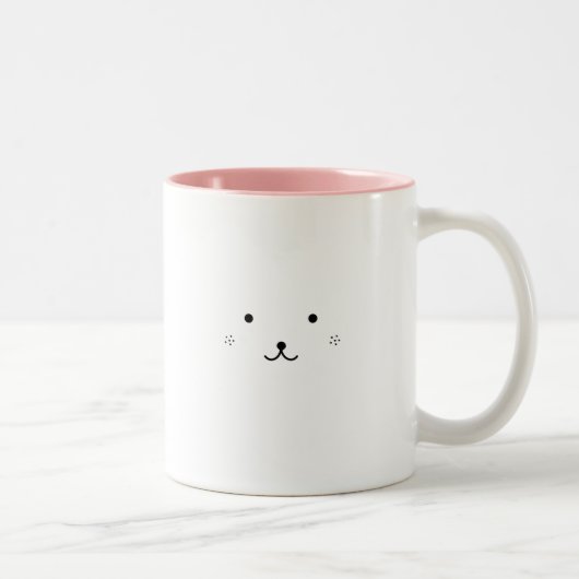 Tasse 2 Couleurs Joli visage de l'ours (Droit)