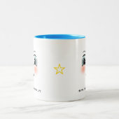 Tasse 2 Couleurs Joli visage heureux avec texte personnalisé (Centre)