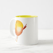 Tasse 2 Couleurs Jolie aquarelle d'oiseau jaune (Devant gauche)
