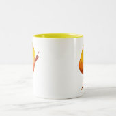 Tasse 2 Couleurs Jolie aquarelle d'oiseau jaune (Centre)