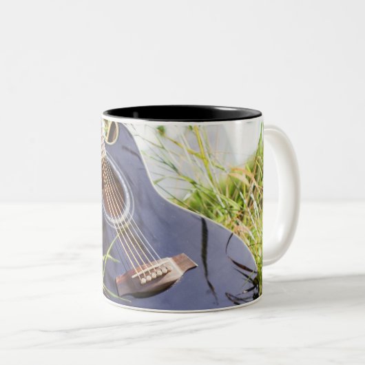 Tasse 2 Couleurs Jolie basse guitare (Devant droit)