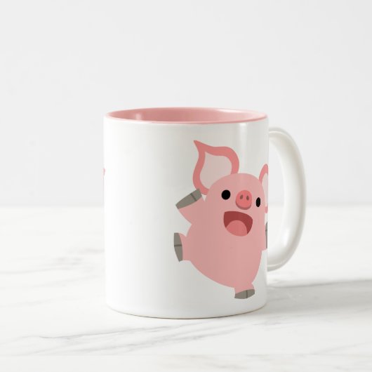 Tasse 2 Couleurs Jolie caricature Cochon (Devant droit)