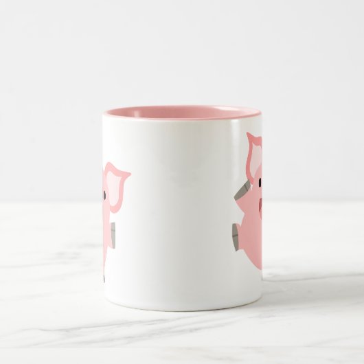 Tasse 2 Couleurs Jolie caricature Cochon (Centre)