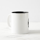 Tasse 2 Couleurs Jolie conception de typographie de chat noir (Devant gauche)