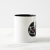 Tasse 2 Couleurs Jolie conception de typographie de chat noir (Centre)