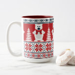 Tasse 2 Couleurs Jolie et moderne Christma Snowman Knitted<br><div class="desc">Design tendance,  unique en son genre,  chic et moderne Christma Snowman tricotait des Mugs,  des chaussettes,  des t-shirts,  des sweatshirts,  etc. Embarquez pour cet événement important avec vos proches et vos amis et profitez de l'un de nos modèles chic Holiday Knished Designs pour un Joyeux Noël</div>