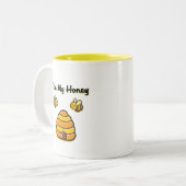 Tasse 2 Couleurs Jolie et sucrée Bee My Honey Beehive T-Shirt (Devant gauche)