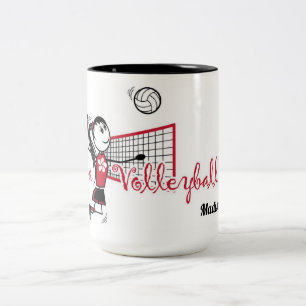 Tasse 2 Couleurs Jolie Fille de Volleyball Personnalisée