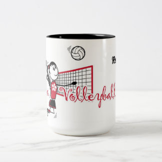 Tasse 2 Couleurs Jolie Fille de Volleyball Personnalisée