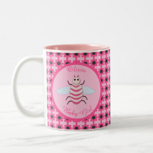 Tasse 2 Couleurs Jolie fille rose bébé Bee personnalisée