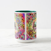 Tasse 2 Couleurs Jolie FOI rose floral inspirant (Centre)