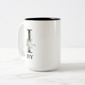 Tasse 2 Couleurs Jolie initiale I monogrammée (Devant gauche)