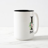 Tasse 2 Couleurs Jolie initiale I monogrammée (Devant droit)