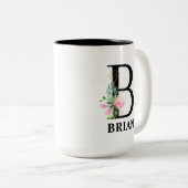 Tasse 2 Couleurs Jolie initiale monogrammée B (Devant droit)
