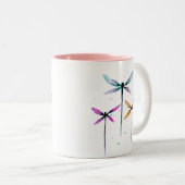 Tasse 2 Couleurs Jolie libellule aquarelle rustique (Devant droit)