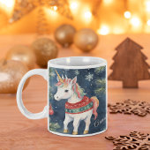 Tasse 2 Couleurs Jolie licorne Noël personnalisé