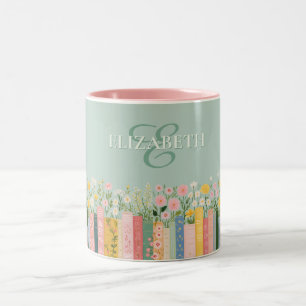 Tasse 2 Couleurs Jolie personnalisée pour amoureux de livres florau