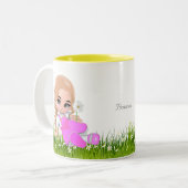 Tasse 2 Couleurs Jolie petite princesse aux fleurs (Devant gauche)