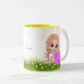 Tasse 2 Couleurs Jolie petite princesse aux fleurs (Devant droit)