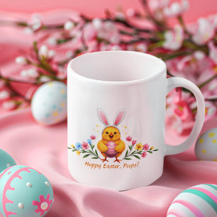 Tasse 2 Couleurs Jolie poussette jaune avec des oreilles de lapin e