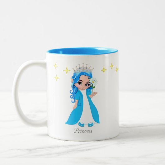 Tasse 2 Couleurs Jolie princesse fée & étoiles  (Gauche)