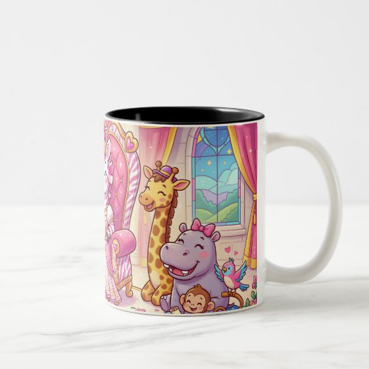 Tasse 2 Couleurs Jolie princesse zèbre de dessin animé (Droit)