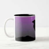 Tasse 2 Couleurs Jolie silhouette de Corbeau (Gauche)