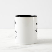 Tasse 2 Couleurs Jolie sorcière fantôme avec citrouille et balai | (Centre)