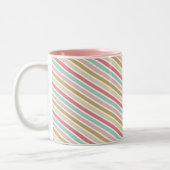 Tasse 2 Couleurs JOLIE STRIPES festif or menthe rose moderne (Gauche)