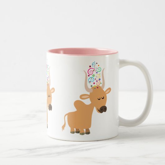 Tasse 2 Couleurs Jolie vache Brahman (Droit)
