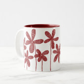 Tasse 2 Couleurs Jolies fleurs - Maroon (Devant gauche)