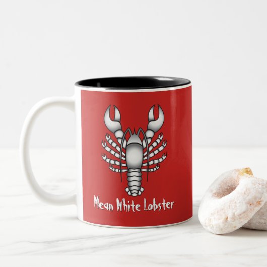 Tasse 2 Couleurs Jordan Peterson Mean White Lobster Man Meme (Avec donut)