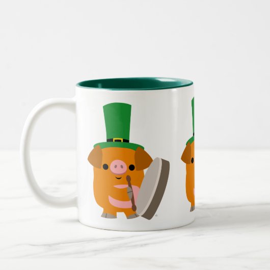 Tasse 2 Couleurs Jote Bodhran Jouer Cartoon Pig (Gauche)