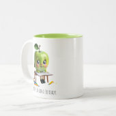 Tasse 2 Couleurs Jote Green Apple Student - Be Curieux Citation Des (Devant gauche)