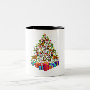 Tasse 2 Couleurs Jote Noël Arbre Boxe Chien Famille Noël Cadeau