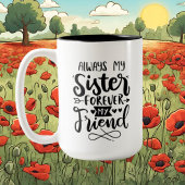 Tasse 2 Couleurs Jote Soeur Ami ajouter un message