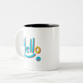 Tasse 2 Couleurs Jouer Abstrait Hello Motif Art (Devant gauche)