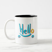 Tasse 2 Couleurs Jouer Abstrait Hello Motif Art (Gauche)