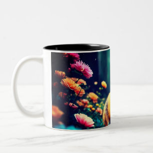 Tasse 2 Couleurs "Jouer Fox au milieu des fleurs"