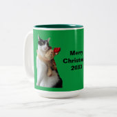 Tasse 2 Couleurs Jouet de Noël blanc et noir (Devant gauche)