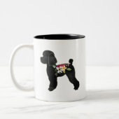 Tasse 2 Couleurs Jouet Poodle Chien race Boho Floral Silhouette (Gauche)