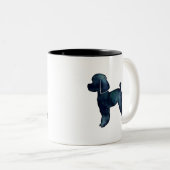 Tasse 2 Couleurs Jouet Poodle Noir Aquarelle Silhouette (Devant droit)