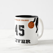 Tasse 2 Couleurs Joueur de basket moderne Nom de l'équipe Numéro (Devant droit)