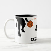 Tasse 2 Couleurs Joueur de basket moderne Nom de l'équipe Numéro (Gauche)