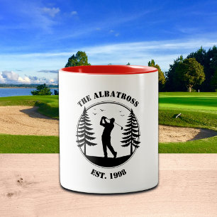 Tasse 2 Couleurs Joueur de golf Pins des arbres Ajouter un nom