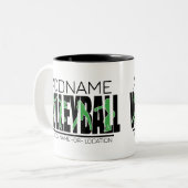 Tasse 2 Couleurs Joueur de l'équipe de volleyball AJOUTER LE NOM DE (Devant gauche)